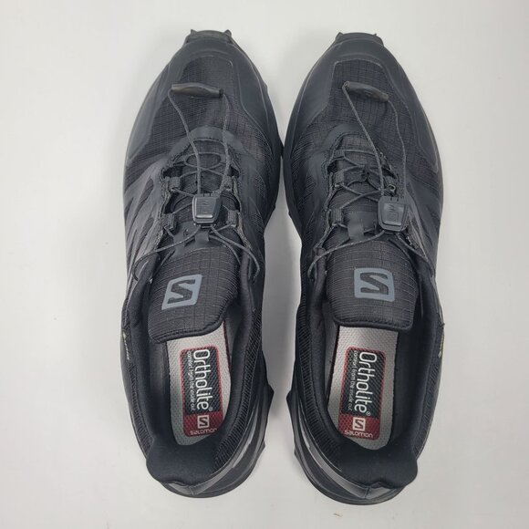 Salomon Supercross Men's Gore-Tex Black Running Shoes 408092 US Size 10 - Picture 5 of 7